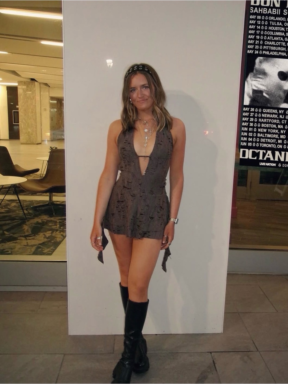 Dark Brown/Gray Ripped dress. Festival/Rave/Concert dress